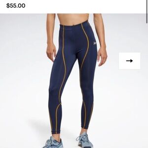 Reebok Women's Navy and Gold Leggings